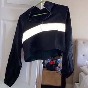 Black reflective crop top